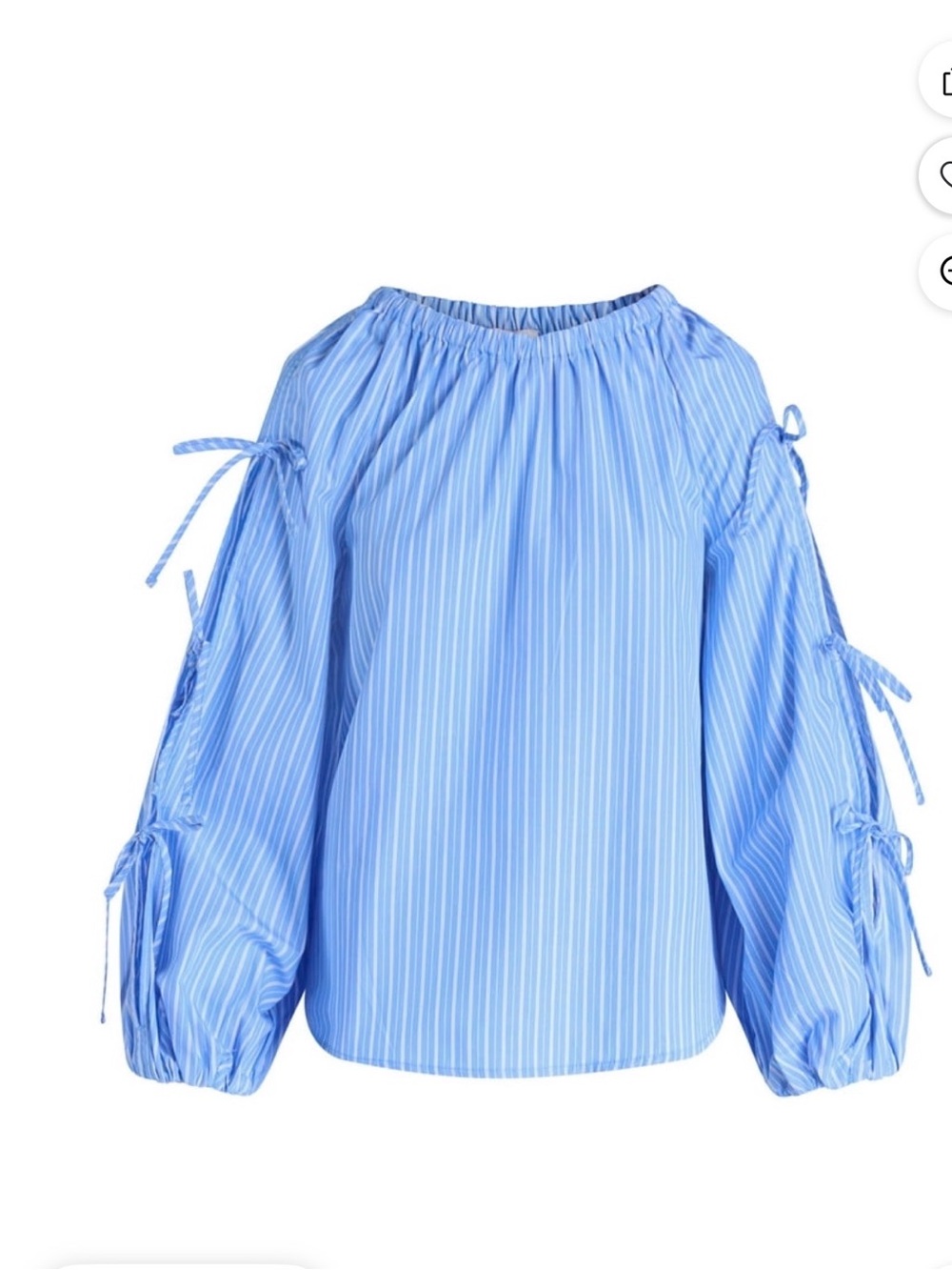 Free Assembly Women's and Women Gathered Neck Cotton Top with Long Tie Sleeves